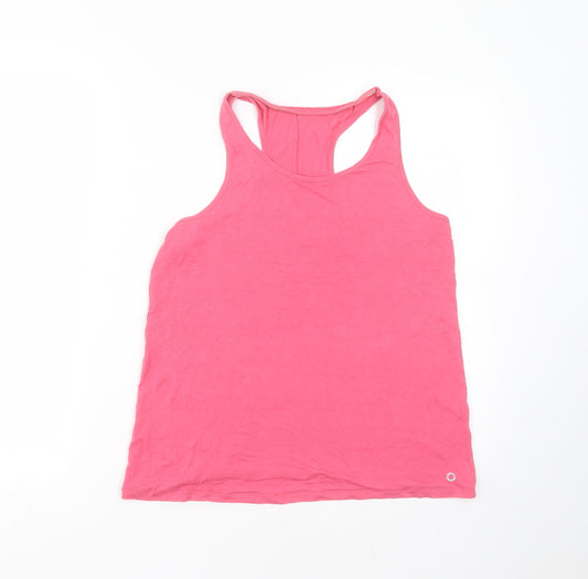 Marks and Spencer Womens Pink  Viscose Basic Tank Size 12 Round Neck