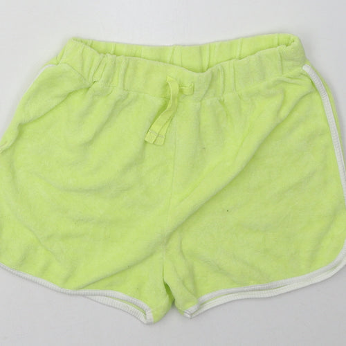 M&Co Girls Green  Cotton Sweat Shorts Size 9-10 Years  Regular Tie