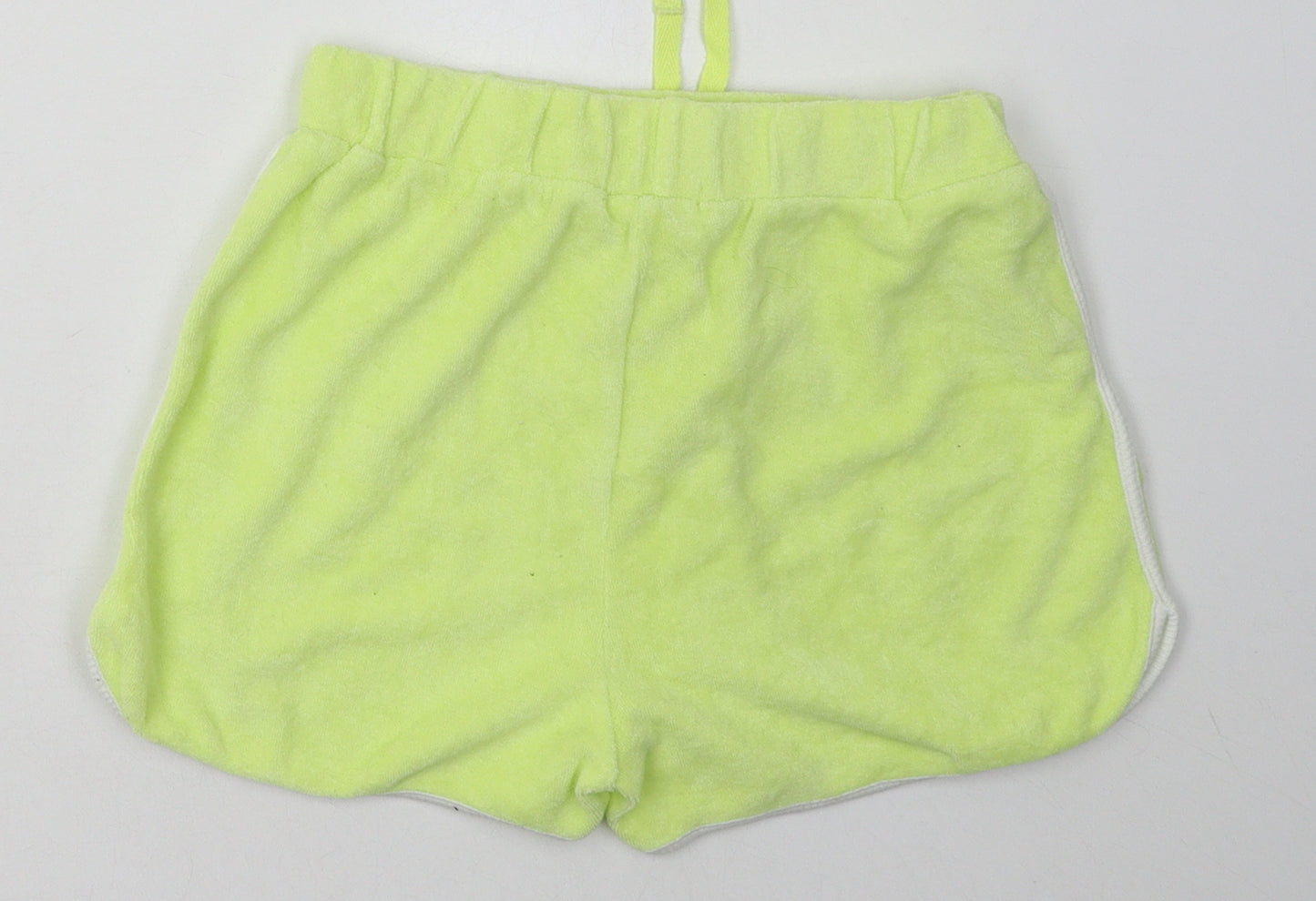 M&Co Girls Green  Cotton Sweat Shorts Size 9-10 Years  Regular Tie
