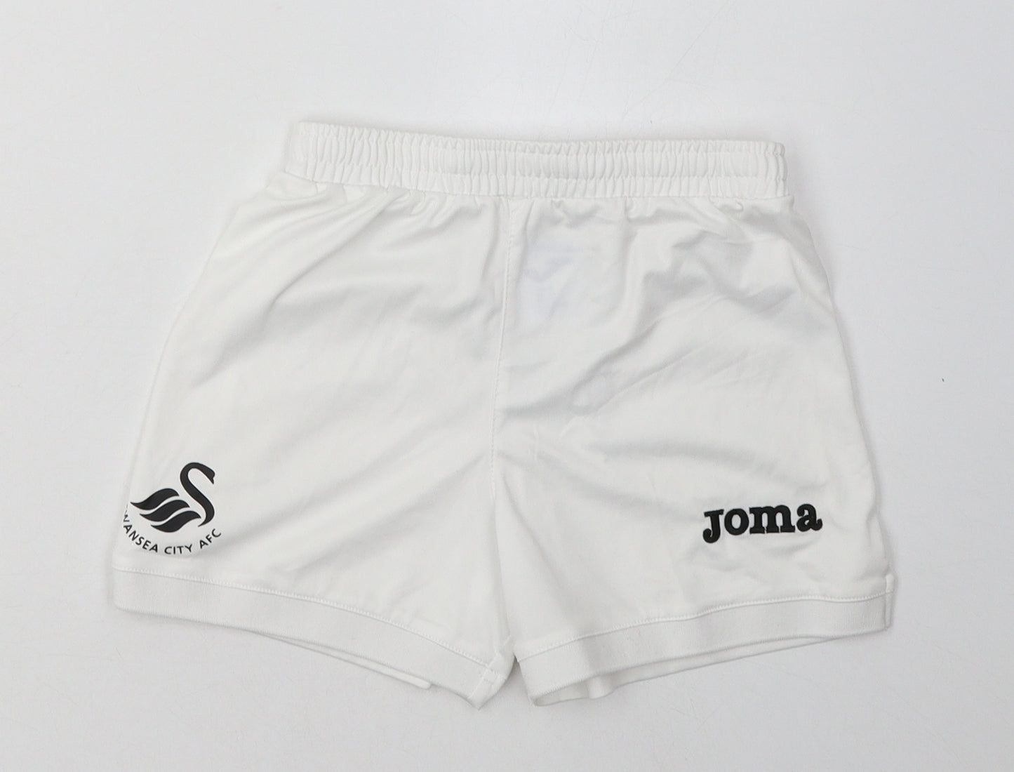 Joma Girls White  Polyester Sweat Shorts Size 4 Years  Regular Tie - Swansea City AFC