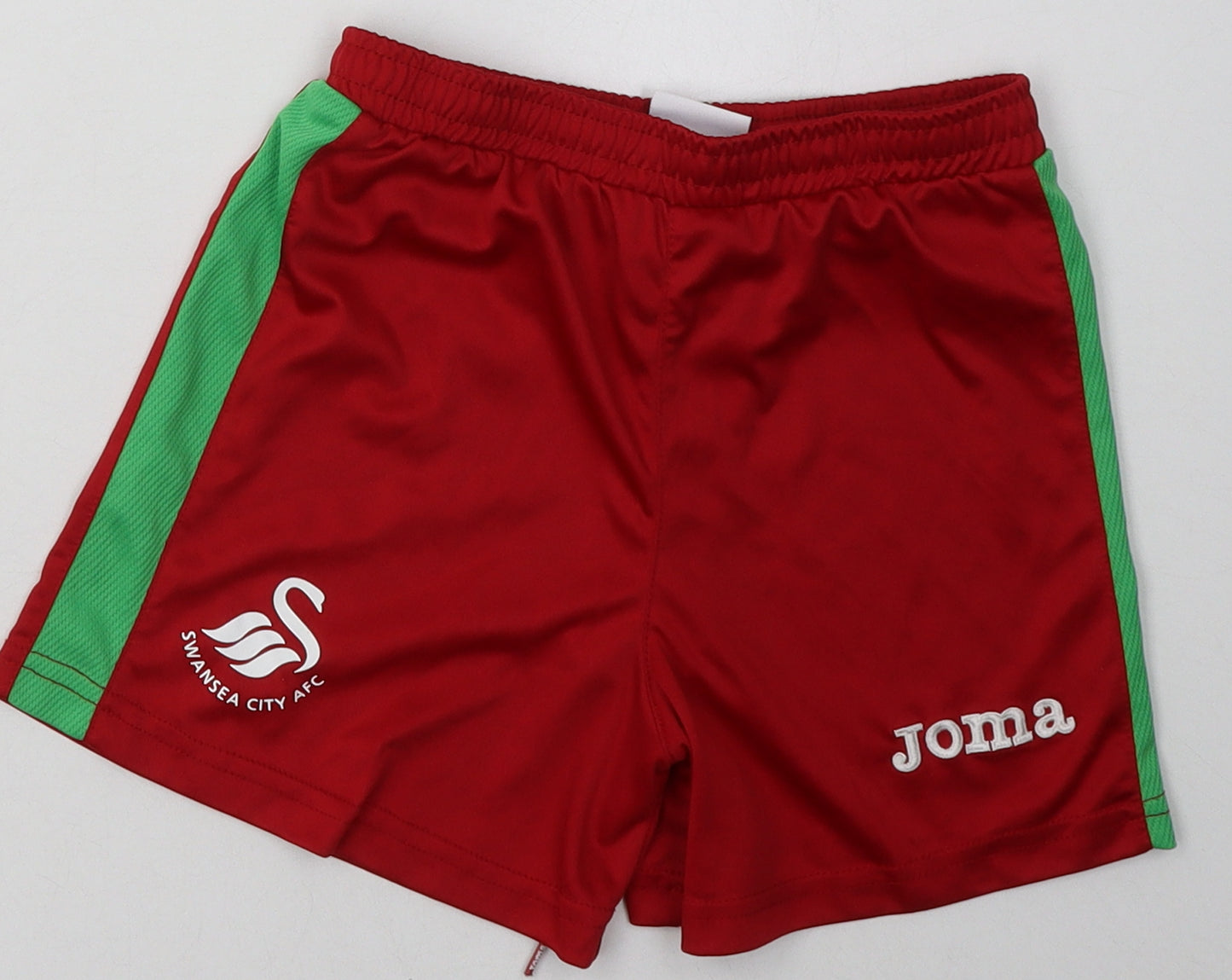 Joma Boys Red  Polyester Sweat Shorts Size 6 Years  Regular Tie - Swansea City AFC