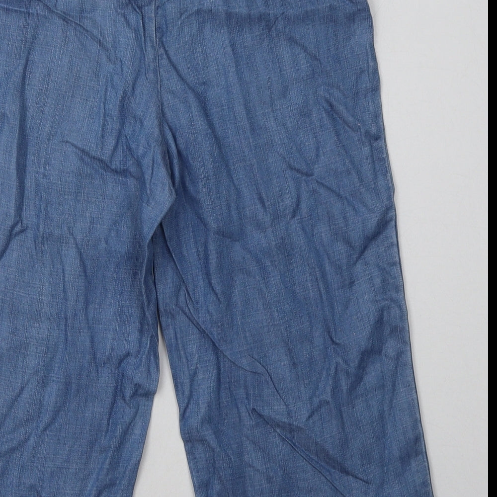 NEXT Girls Blue  Lyocell Capri Trousers Size 9 Months  Regular Tie