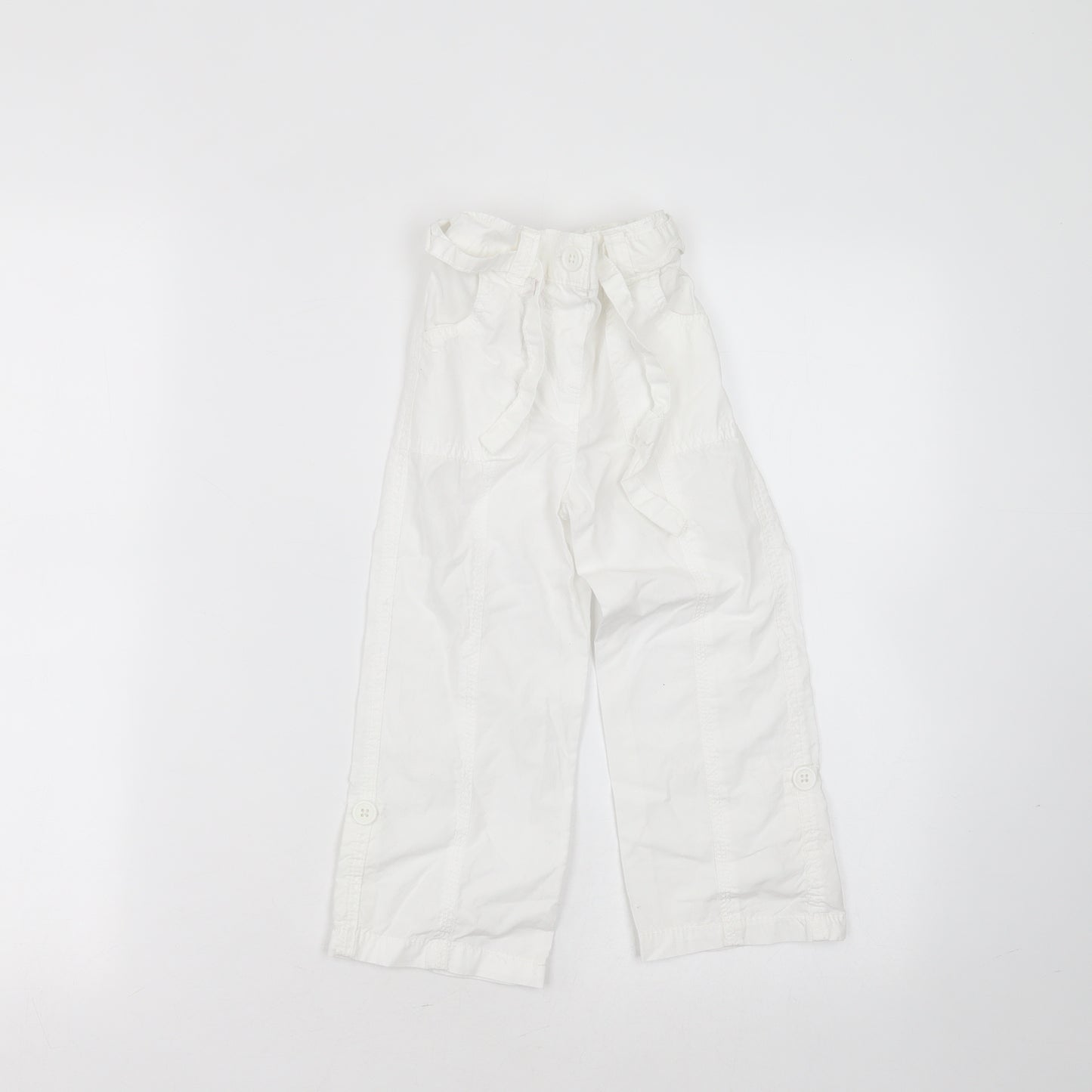 Cherokee Girls White  Cotton Cargo Trousers Size 2-3 Years  Regular