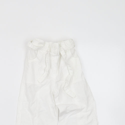 Cherokee Girls White  Cotton Cargo Trousers Size 2-3 Years  Regular