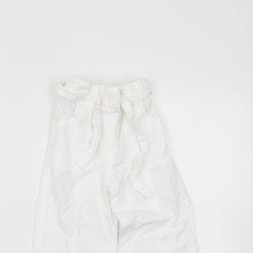 Cherokee Girls White  Cotton Cargo Trousers Size 2-3 Years  Regular