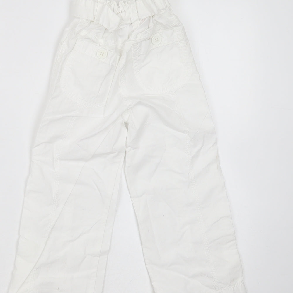 Cherokee Girls White  Cotton Cargo Trousers Size 2-3 Years  Regular