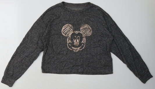Primark Womens Grey  Polyester  Pyjama Top Size S   - Mickey Mouse
