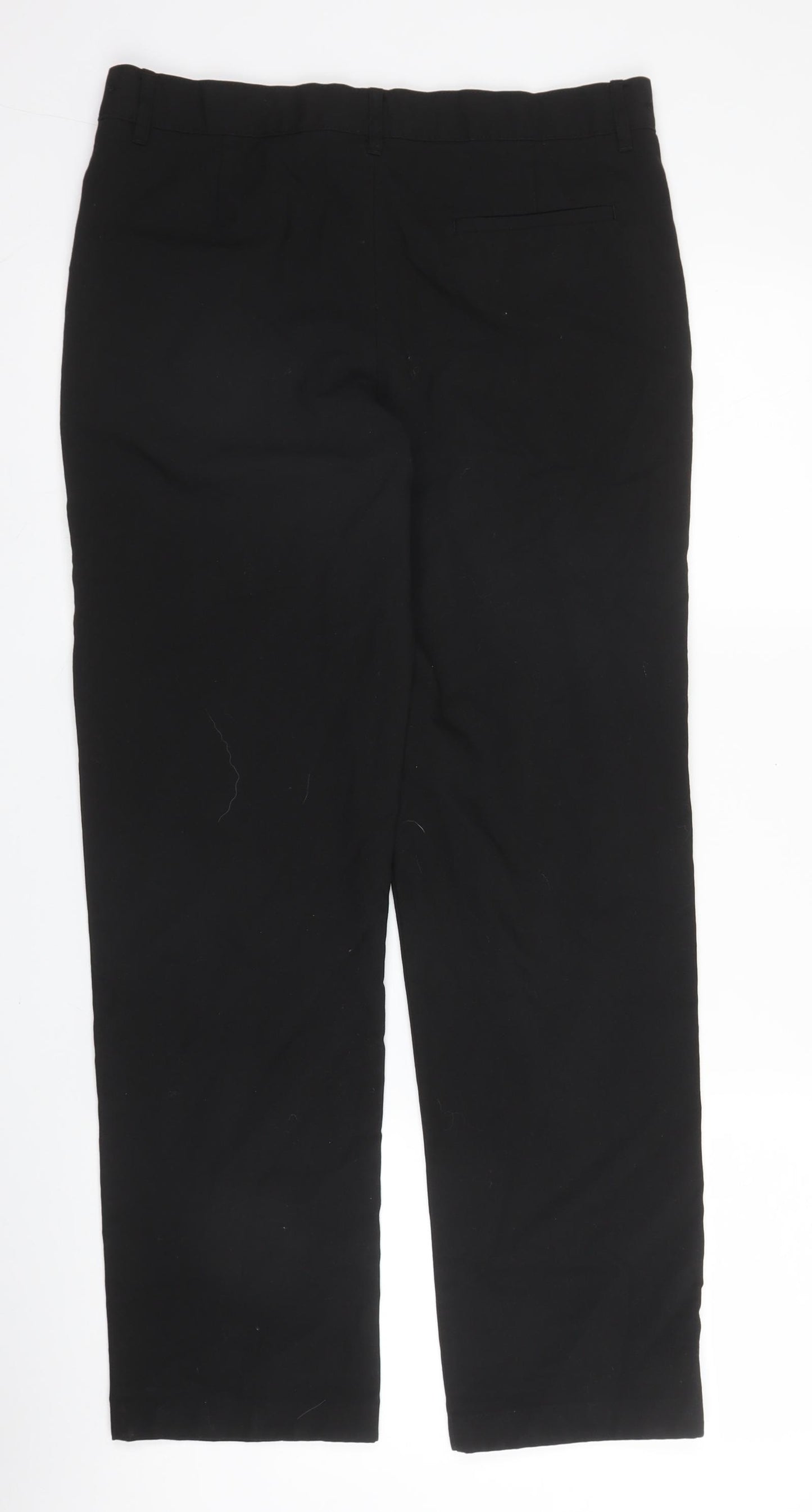 M&S Boys Black  Polyester Carpenter Trousers Size 14-15 Years L27 in Regular Zip