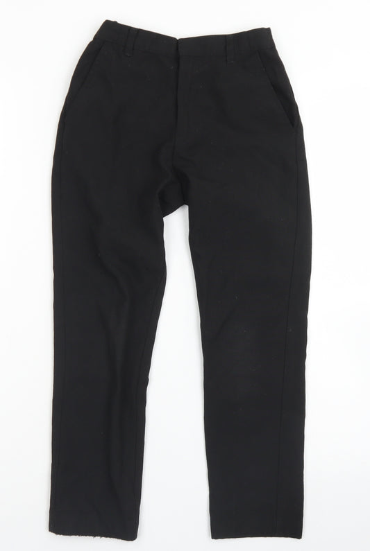 Nutmeg Boys Black  Polyester Dress Pants Trousers Size 7-8 Years  Regular Hook & Eye