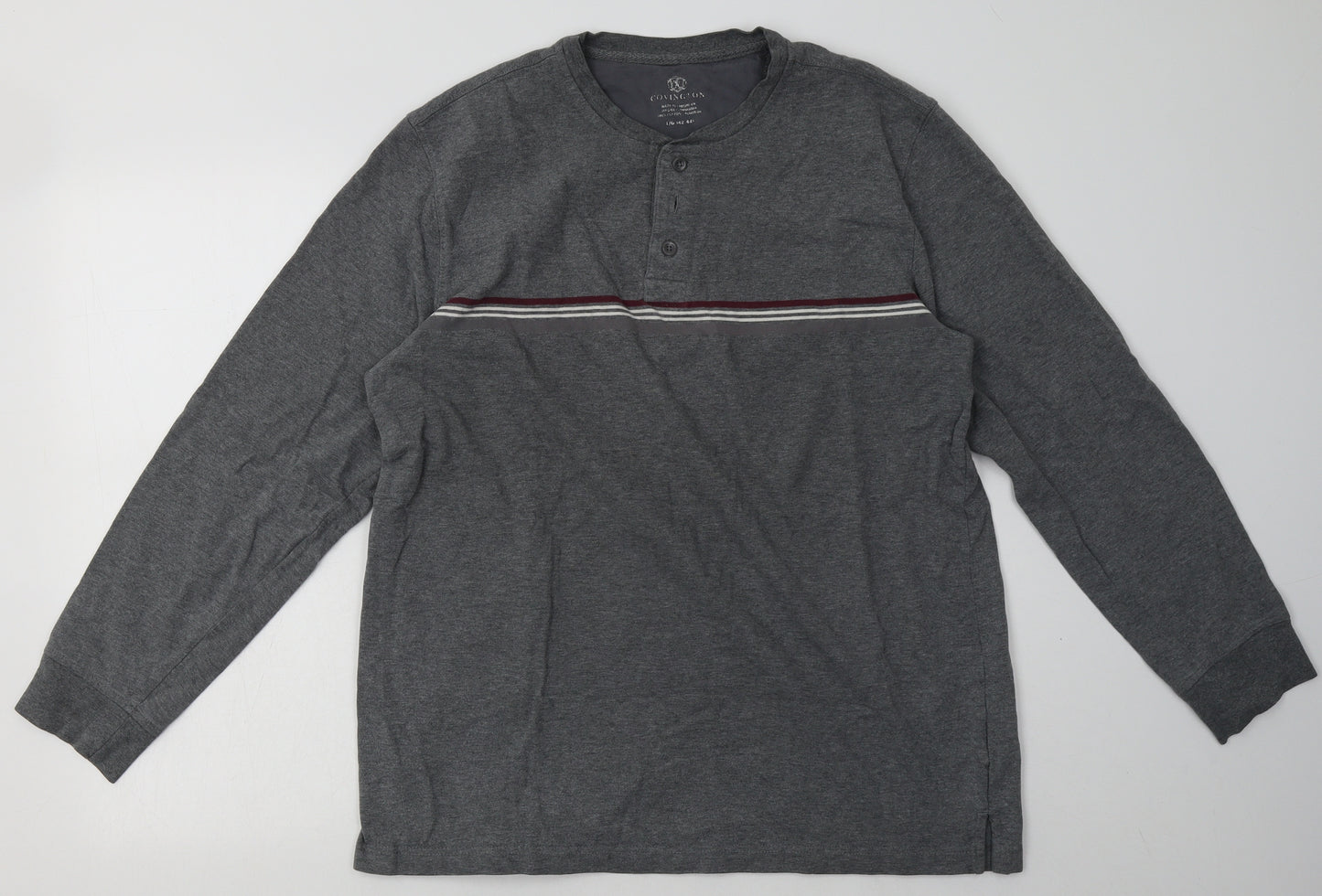Covington Mens Grey Striped Cotton Pullover Sweatshirt Size L