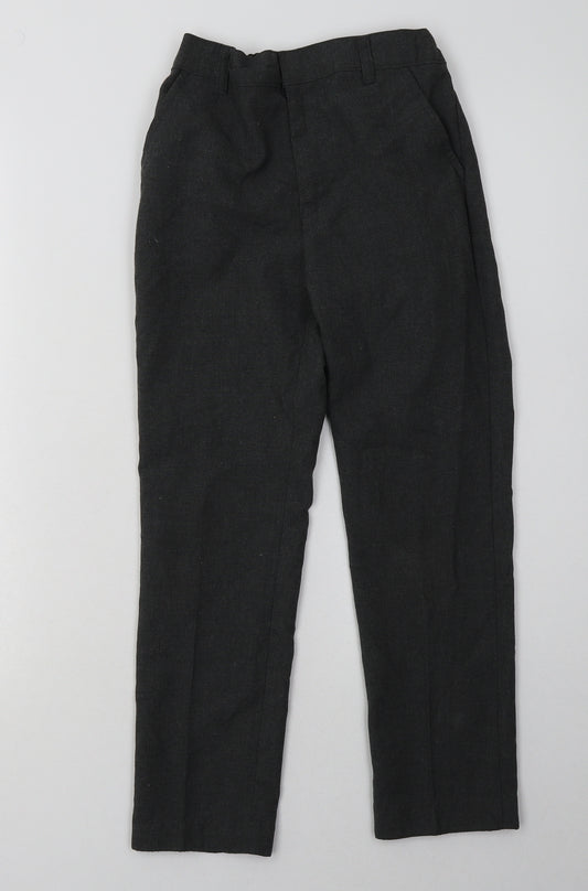 Nutmeg Girls Grey  Polyester Capri Trousers Size 8-9 Years  Regular Hook & Eye - School Wear