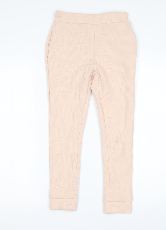Matalan Girls Pink  Polyester Sweatpants Trousers Size 8 Years  Slim
