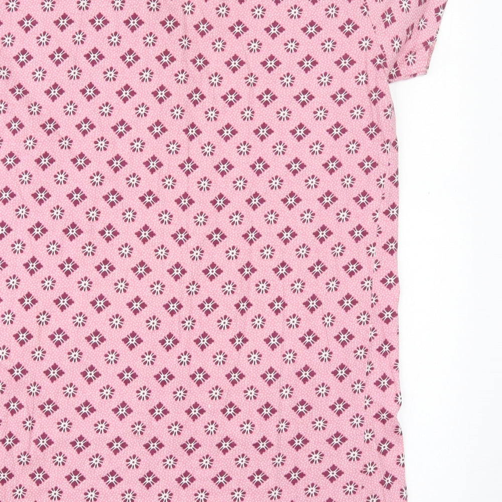 Primark Womens Pink Geometric Cotton Top Dress Size 14