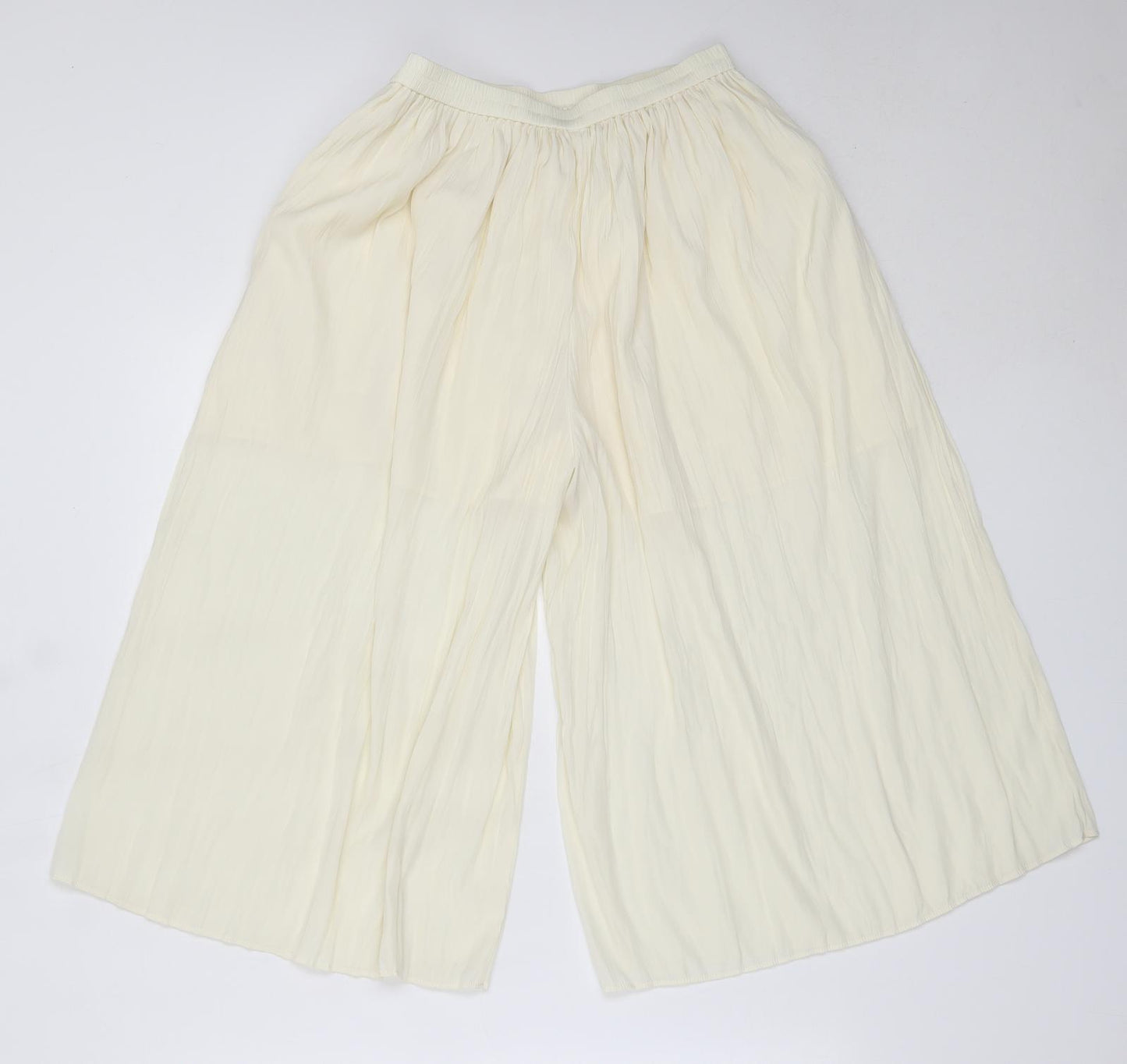 Uniqlo Girls Ivory  Polyester Cropped Trousers Size 13 Years  Regular