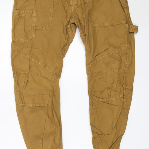 Primark Mens Beige  Cotton Cargo Trousers Size 36 in L31 in Regular