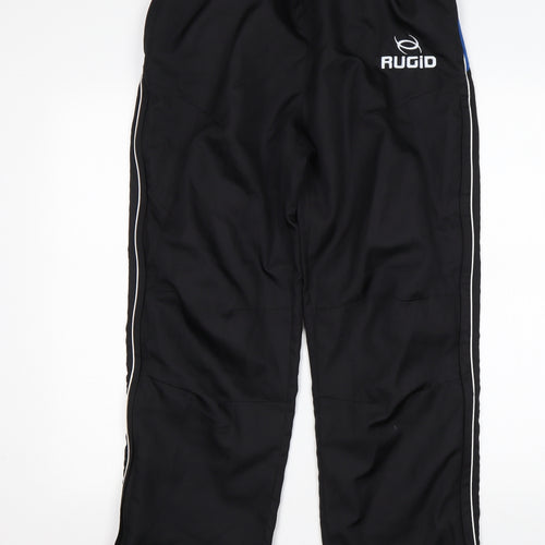 Rugid Mens Black  Polyester Sweatpants Trousers Size S L29 in Regular