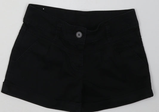 NEXT Girls Black  Cotton Bermuda Shorts Size 11 Years  Regular Buckle