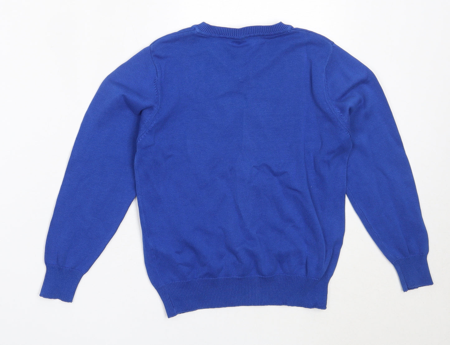 George Boys Blue V-Neck  Cotton Pullover Jumper Size 5-6 Years