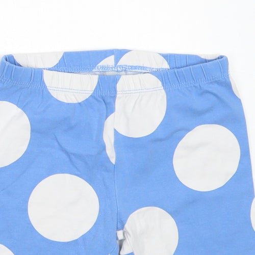 TU Girls Blue Polka Dot Cotton Compression Shorts Size 5-6 Years  Regular
