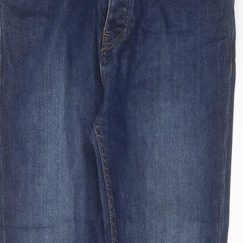 Primark Mens Blue  Cotton Skinny Jeans Size 32 in L30 in Extra-Slim Button