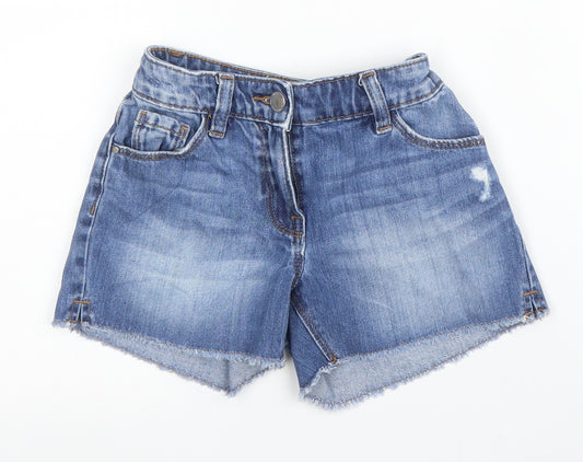 NEXT Girls Blue  Cotton Bermuda Shorts Size 8 Years  Regular Zip