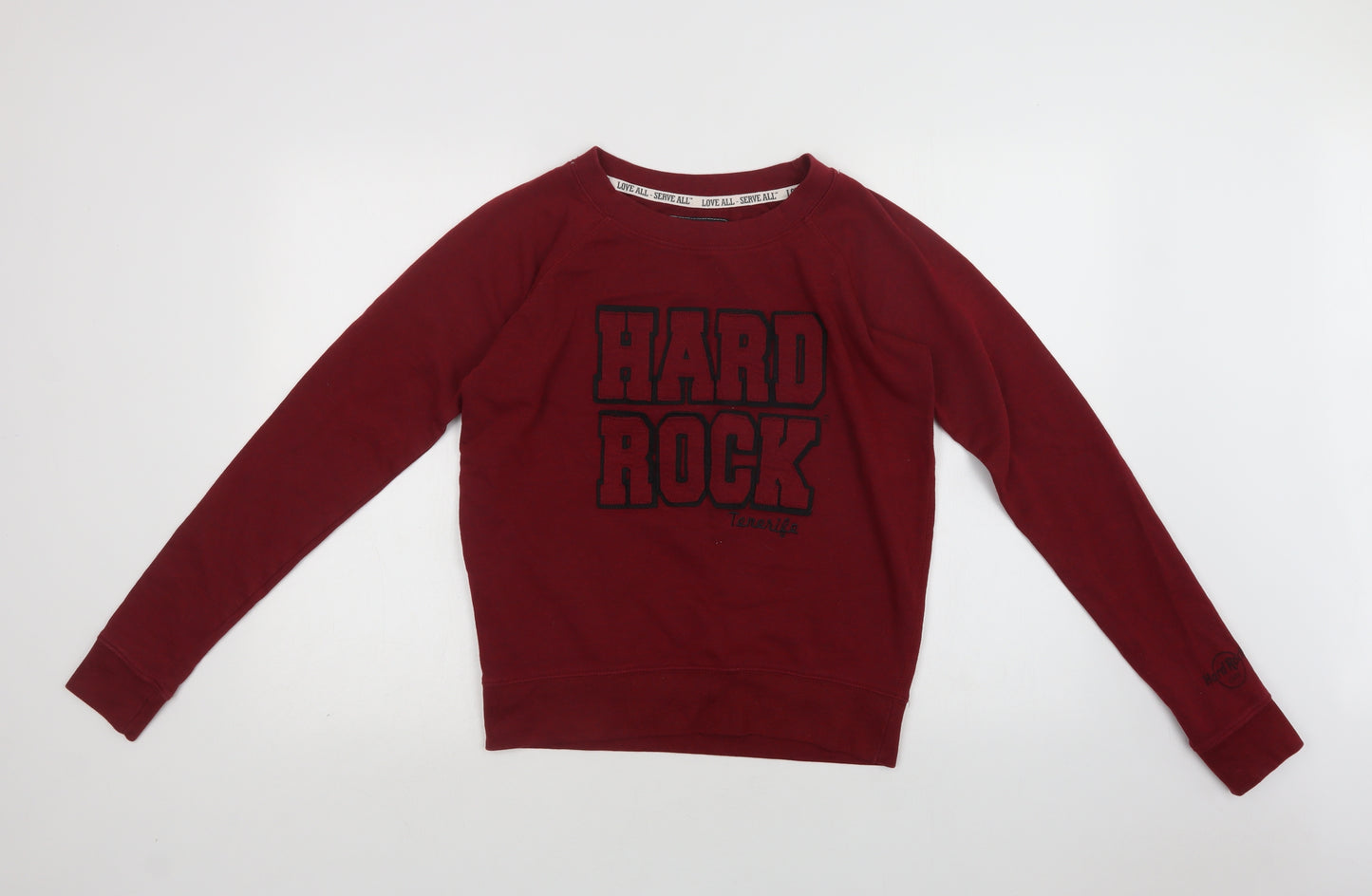 Hard Rock Cafe Womens Red  Cotton Pullover Sweatshirt Size M