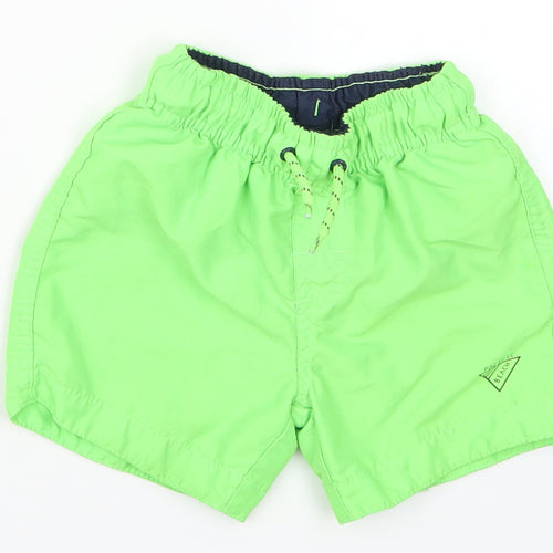 Primark Boys Green  Polyester Bermuda Shorts Size 2-3 Years  Regular Drawstring - Swim Shorts