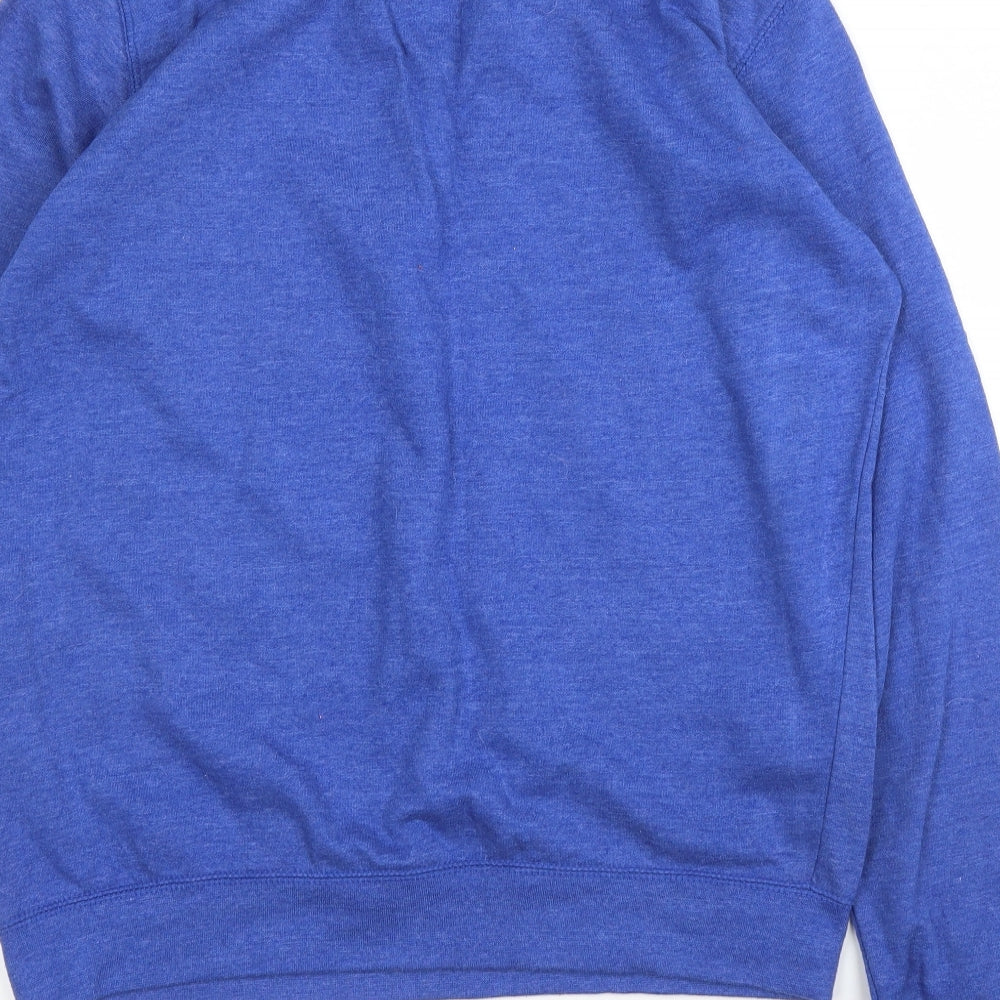 All We Do is Mens Blue Round Neck  Cotton Pullover Jumper Size L