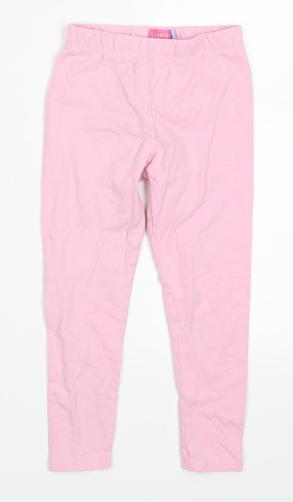 Lily & Dan Girls Pink  Cotton Carrot Trousers Size 3-4 Years  Regular