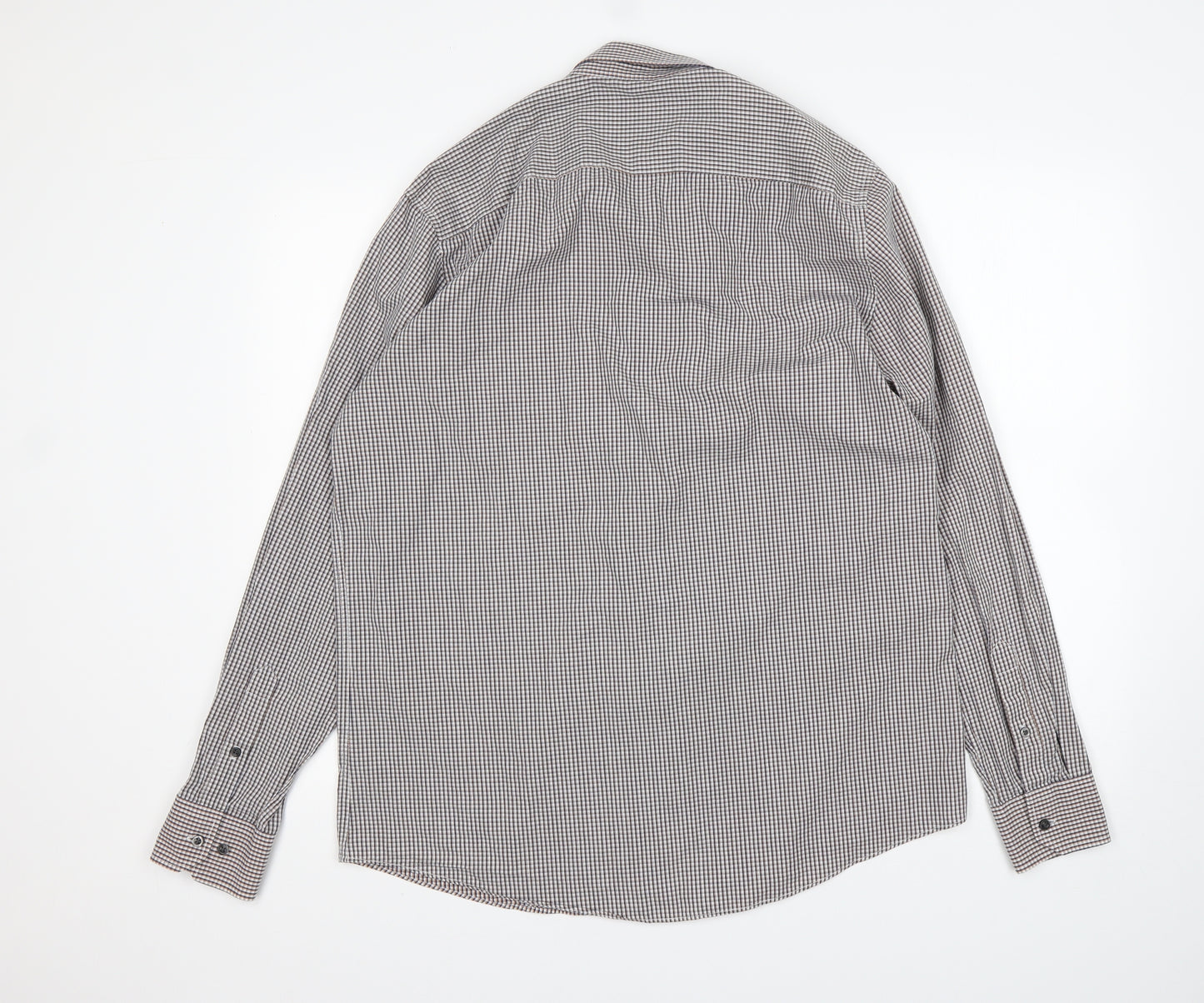TU Mens Multicoloured Check Cotton  Dress Shirt Size 16 Collared