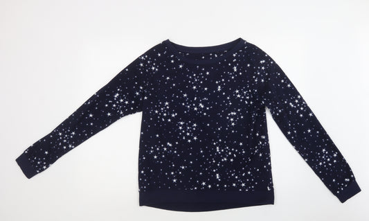 M&S Womens Blue Geometric Polyester Top Pyjama Set Size 8   - Star Print