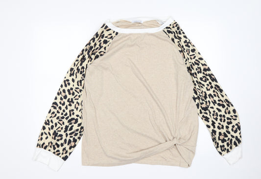 Adreamly Womens Multicoloured Animal Print  Top Pyjama Top Size XL