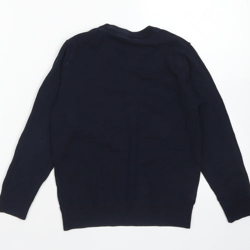 F&F Boys Blue V-Neck  Cotton Pullover Jumper Size 7-8 Years   - School Wear
