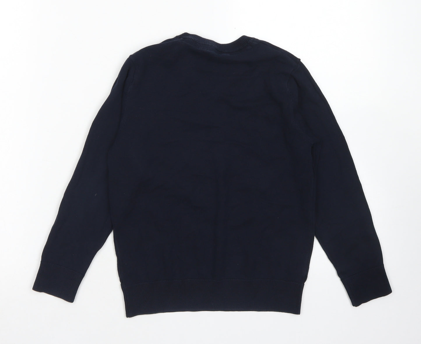 F&F Boys Blue V-Neck  Cotton Pullover Jumper Size 7-8 Years   - School Wear