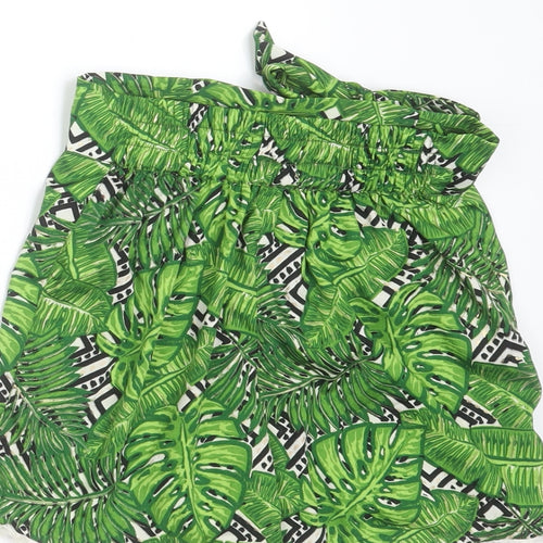 M&Co Girls Green  Polyester Hot Pants Shorts Size 10 Years  Regular  - leaf pattern