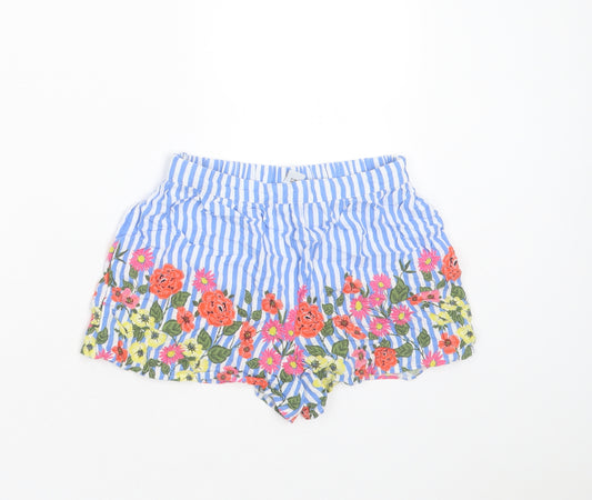 TU Girls Blue Striped Viscose Hot Pants Shorts Size 9 Years  Regular  - floral print