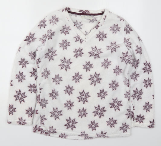 Primark Womens Purple Geometric Polyester Top Pyjama Top Size 10   - Snowflakes