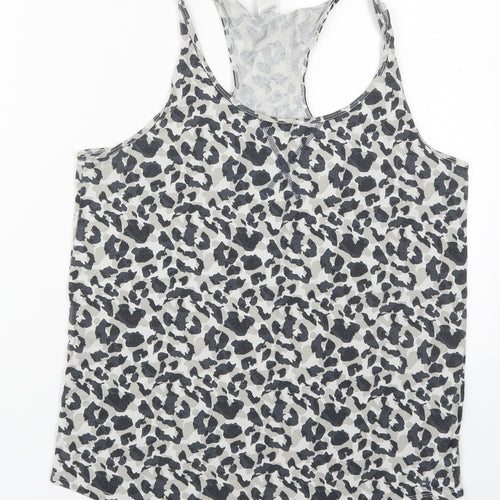 Calvin Klein Womens Grey Animal Print Cotton Cami Pyjama Top Size M