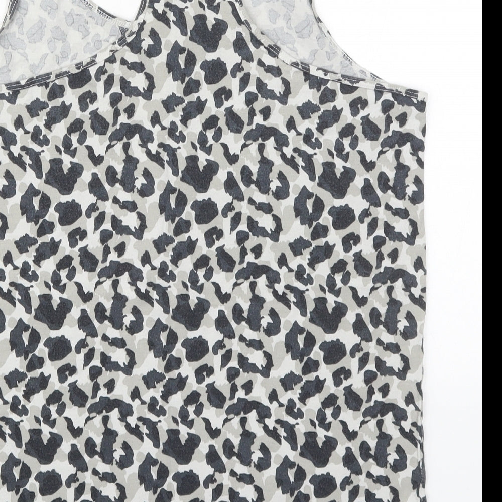 Calvin Klein Womens Grey Animal Print Cotton Cami Pyjama Top Size M