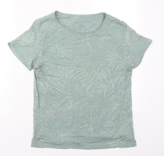 Primark Womens Green Solid Viscose Top Pyjama Top Size 6   - Leaf Prints