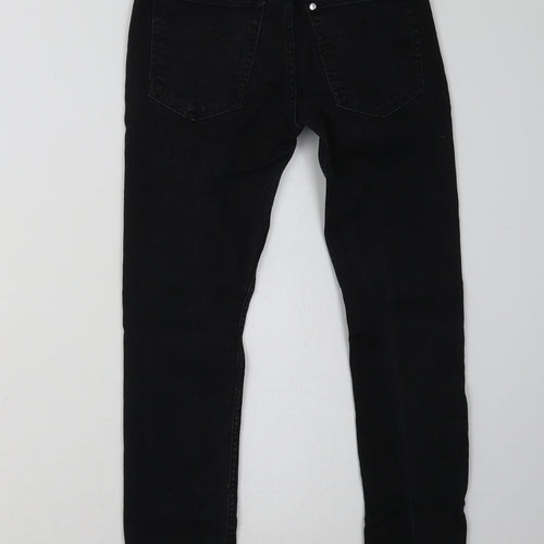 H&M Girls Black  Cotton Straight Jeans Size 9 Years  Regular Button