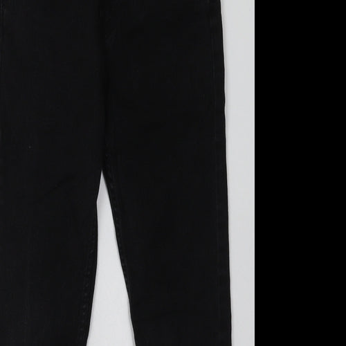 H&M Girls Black  Cotton Straight Jeans Size 9 Years  Regular Button