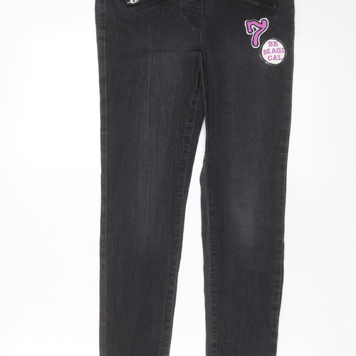 Pepperts! Girls Grey  Cotton Jegging Jeans Size 11-12 Years  Extra-Slim