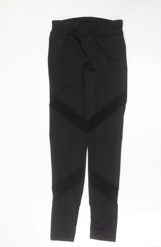 Preworn Womens Black  Polyester Capri Leggings Size S L28 in Extra-Slim