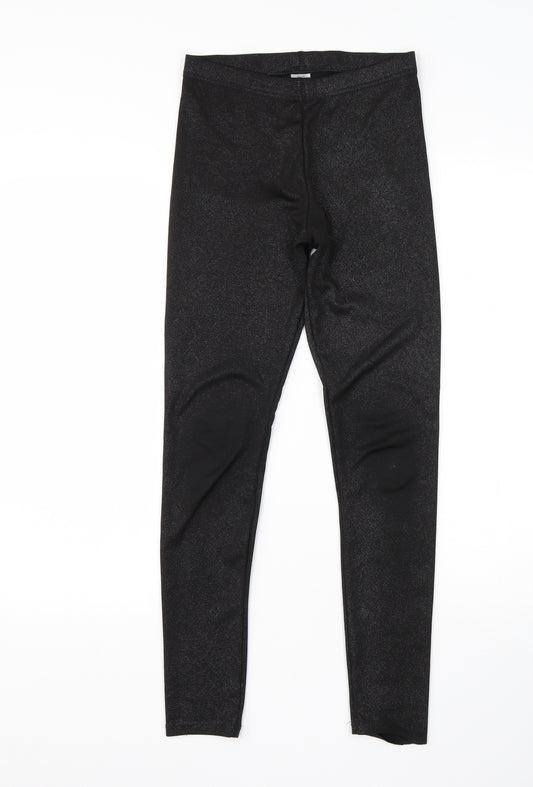 F&F Girls Black  Polyester Capri Trousers Size 12-13 Years  Regular  - Leggings