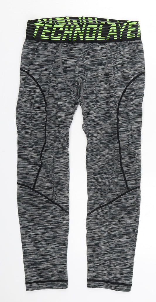 Primark Womens Grey  Polyester Cropped Leggings Size L L23 in Regular