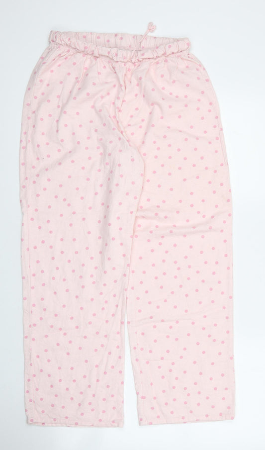 Sleep In Womens Pink Polka Dot Cotton Chemise Pyjama Pants Size 10