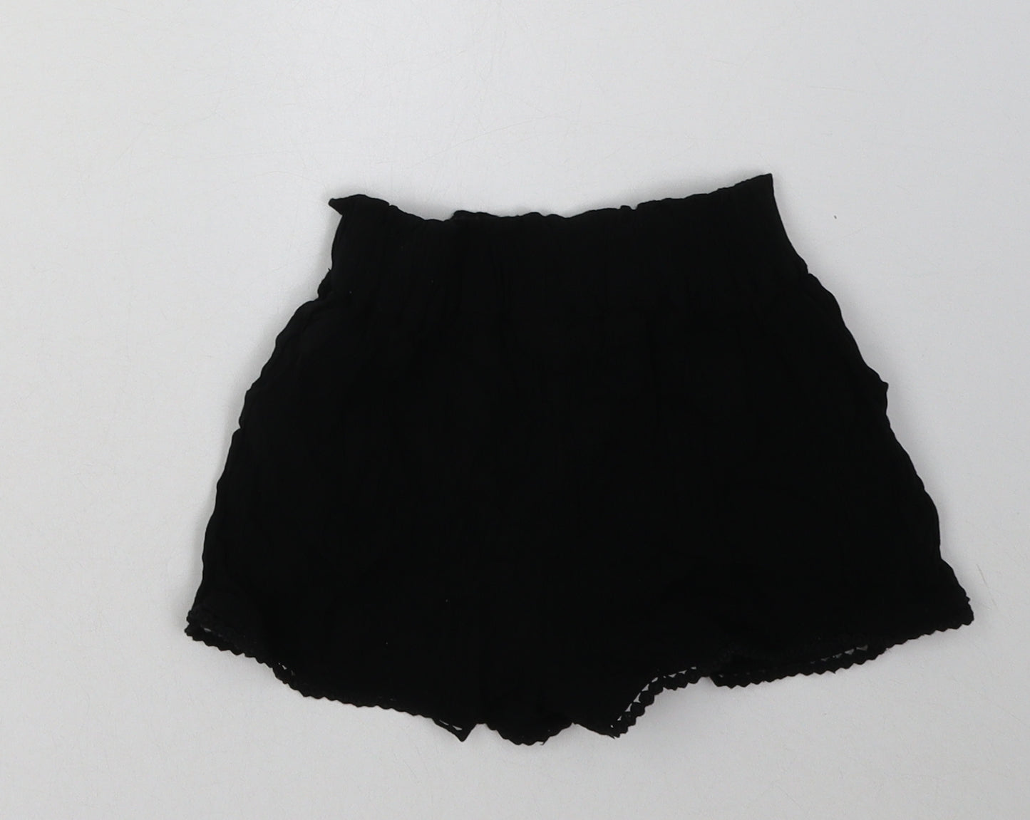 NEXT Girls Black  Viscose Bermuda Shorts Size 4 Years  Regular Tie