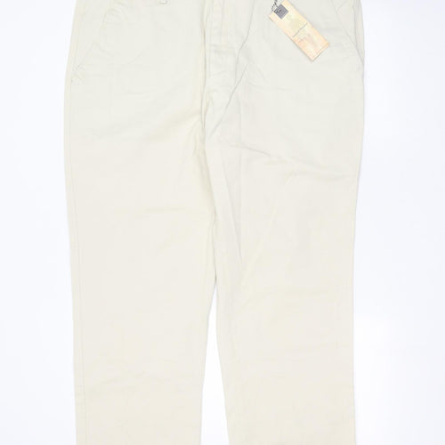 Samuel Windsor Womens Beige  Cotton Chino Trousers Size 42 in L29 in Regular Zip