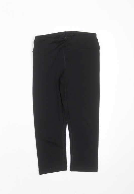 90 Degree Girls Black  Polyester Capri Trousers Size 7-8 Years  Extra-Slim  - active wear